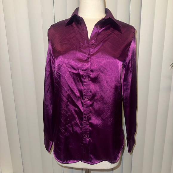 Satin Purple Blouse ☔️ - Picture 1 of 4